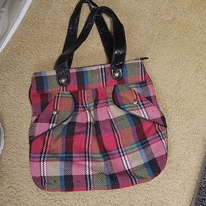 Vintage plaid pocketed purse